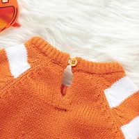 Halloween Baby Bodysuits Pumpkin Knit Newborn Boys Girls O Neck Long Sleeve Onesie Jumpsuits 0-18m Infant Toddler Winter Outfits 3