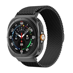 Thick Milanese Loop Stainless Steel Magnetic Smart Watch Bracelet Strap - Galaxy watch Ultra (Thick black)