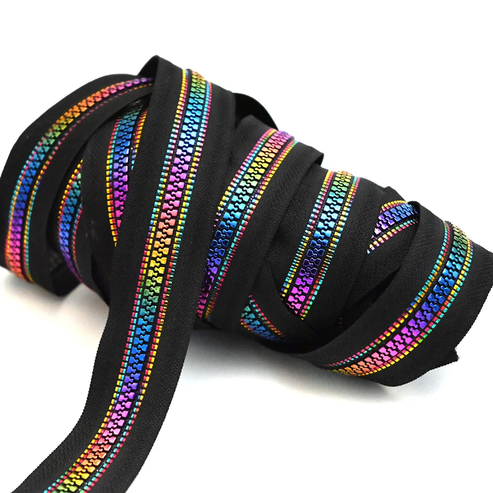2 yards 2PC Resin Rainbow Tooth Zipper Pull Head for DIY Handmade Accessories zipper pullers,zipper sliders,zipper heads