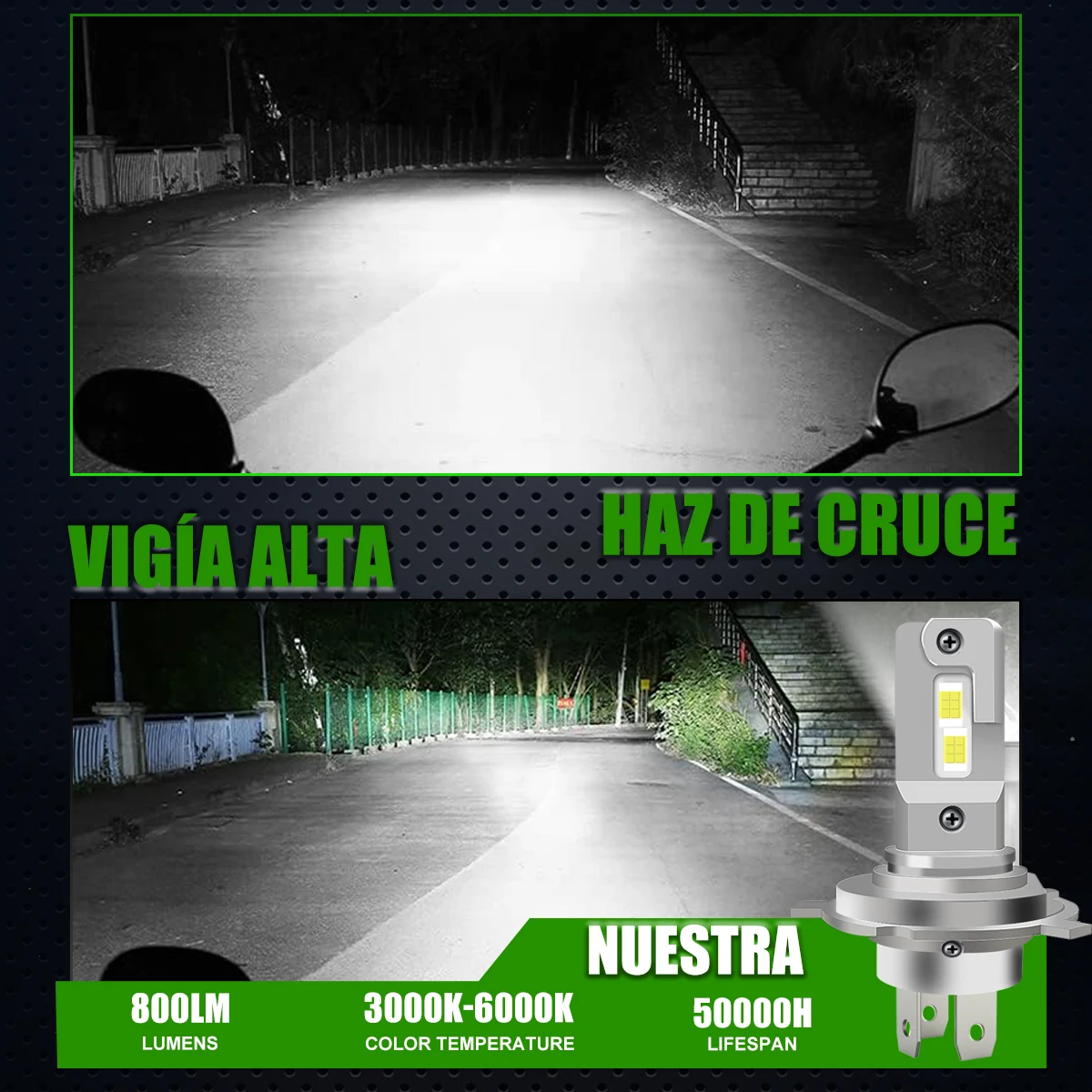 2Pcs 팬리스 H4 9003 LED H7 라이트 Canbus 하이 & 로우 빔 H4 LED 자동차 오토바이 헤드라이트 전구 12V 24V