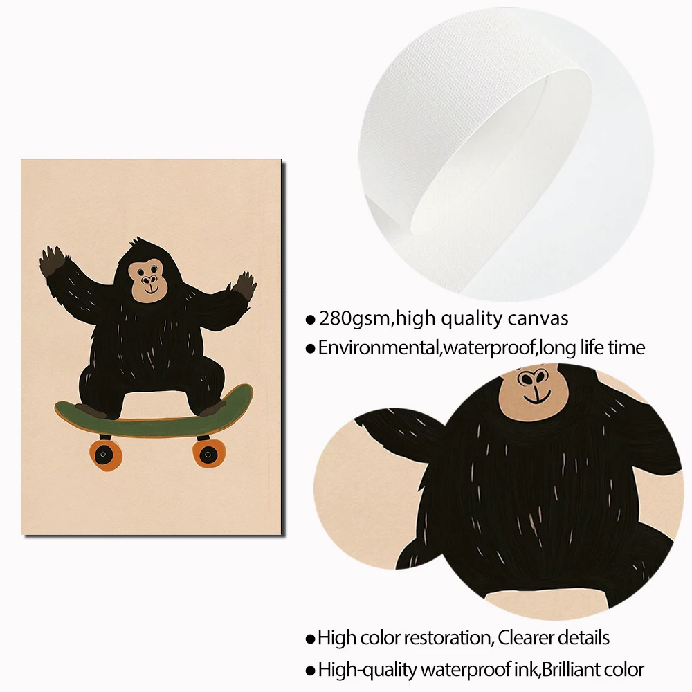 Safari Animal Yoga Wall Art – Leopard, Elephant & Lion Nursery Prints 5