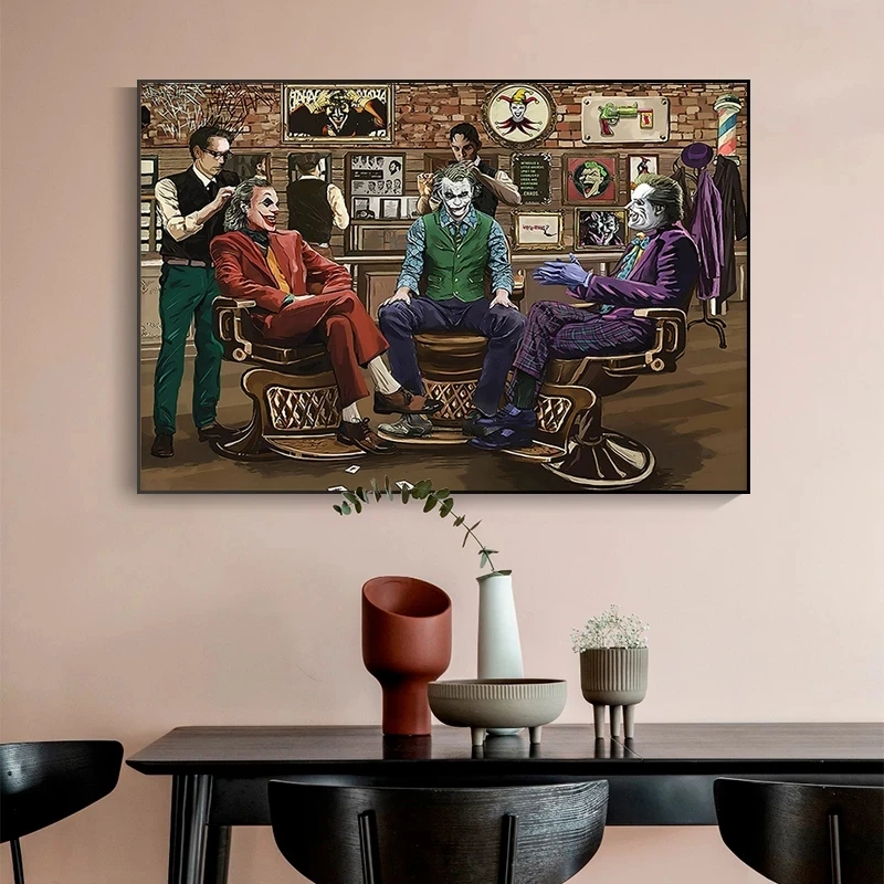 Classic Clown Poker Movie Barber Shop Canvas Painting Wall Art Diy 5D Diamond Ricamo Stampe Living Room Decor Mosaic Picture