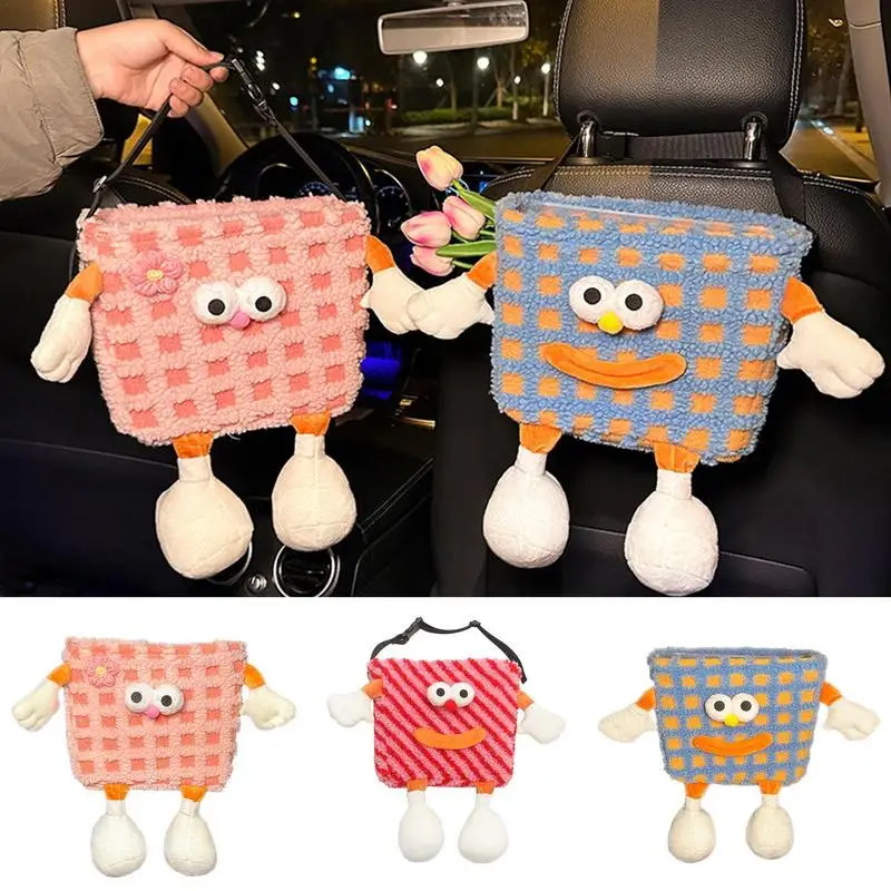 

Cute Multipurpose Trash Bin Cute Hang Leakproof Vehicle Trash Bin Cartoon Automotive Garbage Container Car Interior Accessories