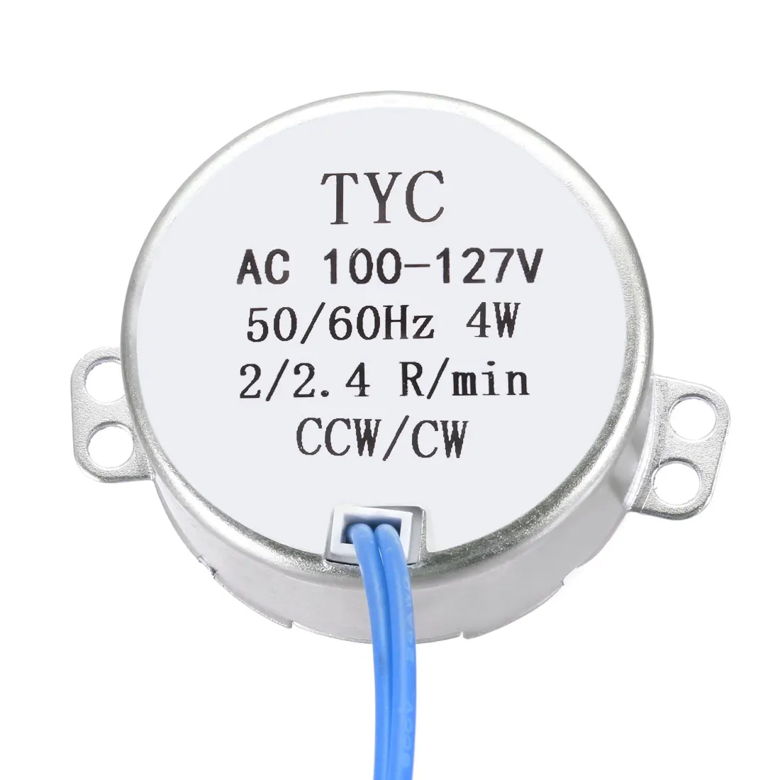 선풍기 모터 전기 기기용 영구 자석 동기 모터, 더블 플랫 샤프트 CW/CCW, AC 100V-127V 2-36RMP, 50-60Hz, 4W