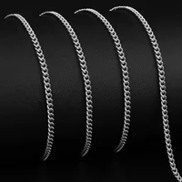 3mm Men's Cuban Chain Necklace Simple Stainless Steel Necklace Fashion Titanium Steel Jewelry Trend Accessories Party Gifts - Image 4