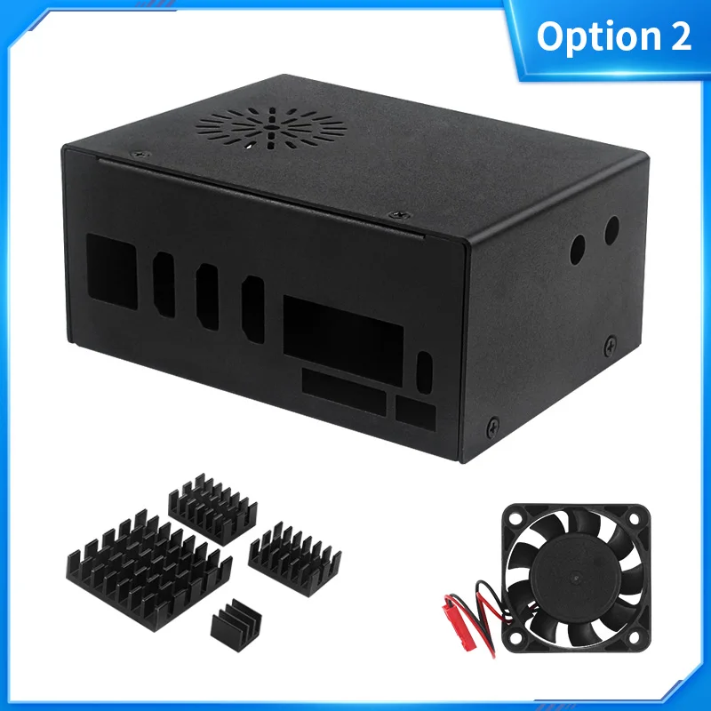 Orange Pi 5 Plus Metal Case with Fan Optional Antenna Aluminum Heatsinks eMMC Wi
