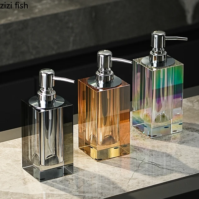 แก้วคริสตัลหรูหราขวดโลชั่นห้องน้ําเครื่องจ่ายสบู่สบู่ขวดแชมพูขวดเจลอาบน้ําในครัวเรือนอุปกรณ์ห้องน้ํา 1