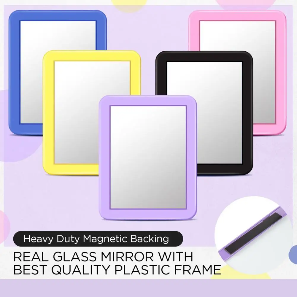 Vanity Mirror Durable Magnetic Locker Mirror View Makeup for School Bathroom Refrigerator Ideal Locker Accessory Portable