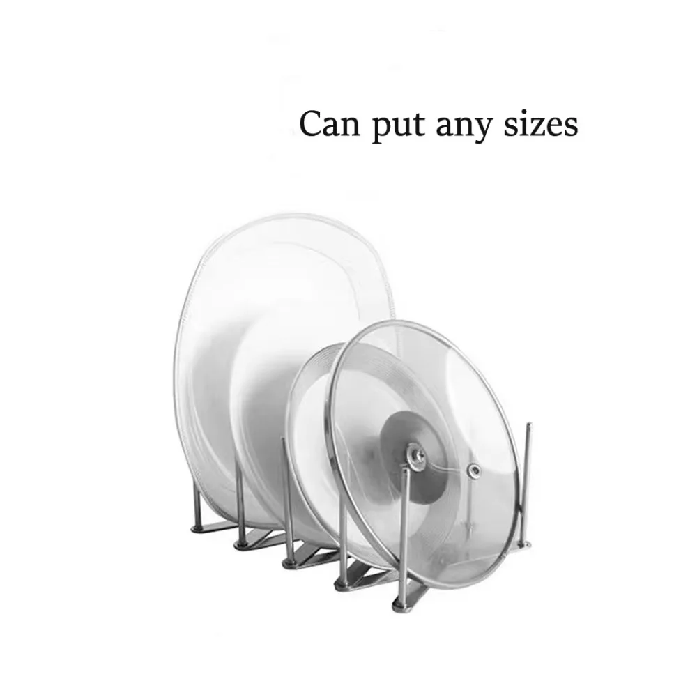Stainless Steel Bowl Dish Organizer Pot Lid Rack Pan Retractable Foldable Plate Holder Shelf Tableware Storage Kitchen Gadgets 4