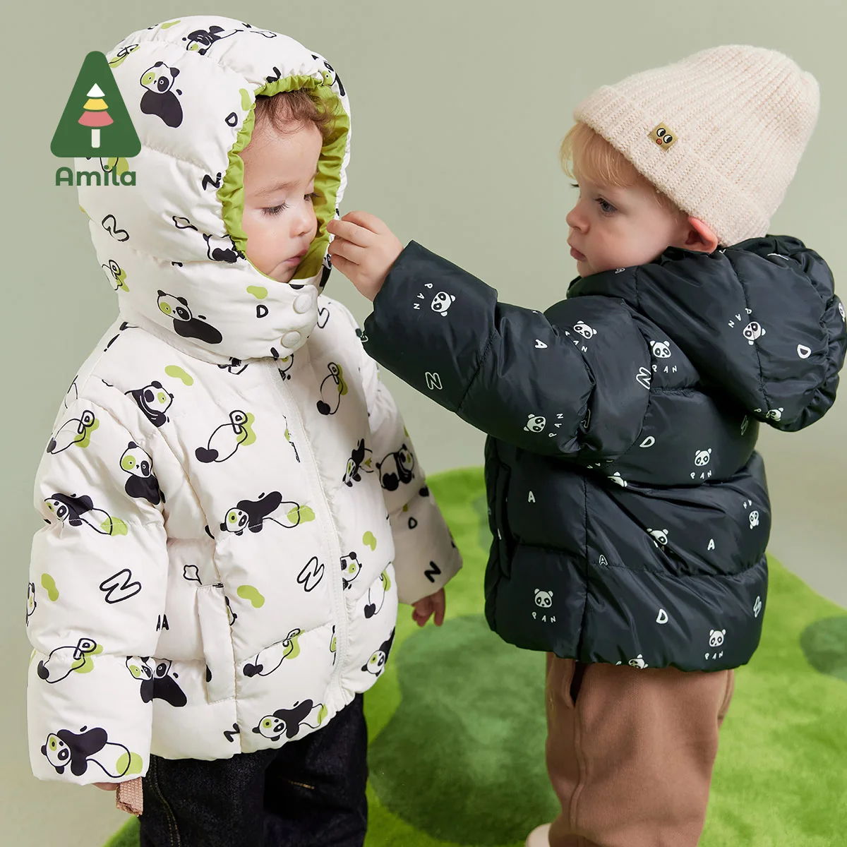 Amila Baby Boy Down Jacket Winter New Multicolour Slight waterproofing antifouling Oil proof Hooded Baby Clothing