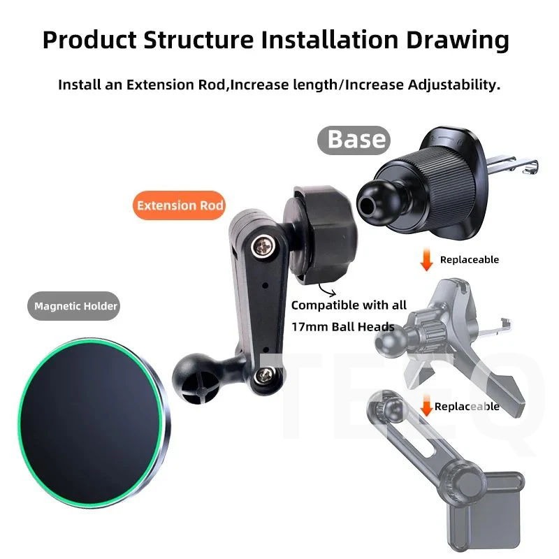 Car Phone Holder Extension Rod Air Outlet Display Adapter Extension thumbnail 5