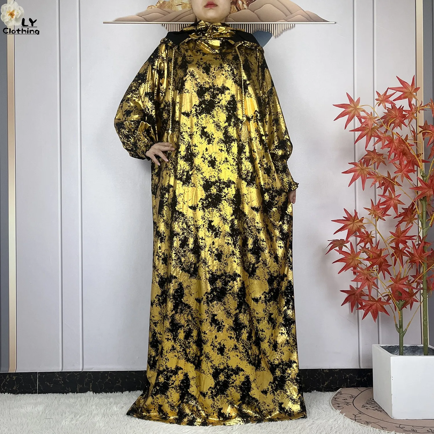 chinese dress ladies Two Piece Open Abaya with Slip Black | Modest Co Ords main image 0
