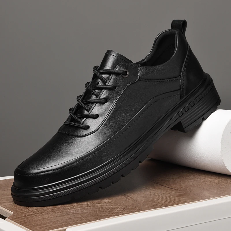 Thick Bottom Men's oxfords Shoes Outdoor Tendon Outsole Genuine Leather ...