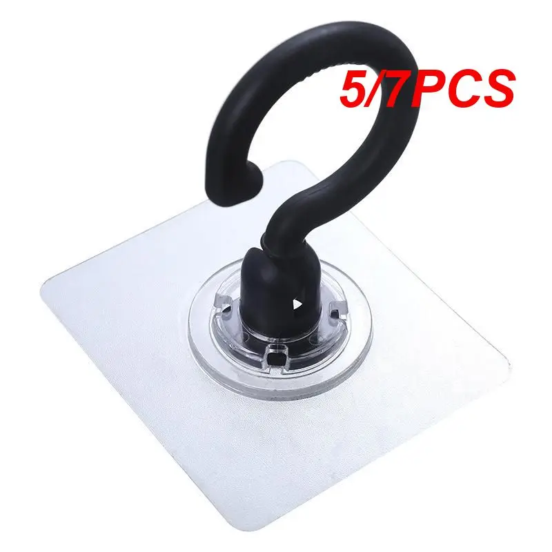 

5/7PCS Self Adhesive Hooks Ceiling Rotating Hooks Wall Door Strong Sticky Sucker Hook Multi-Purpose Storage Hooks Home Storage