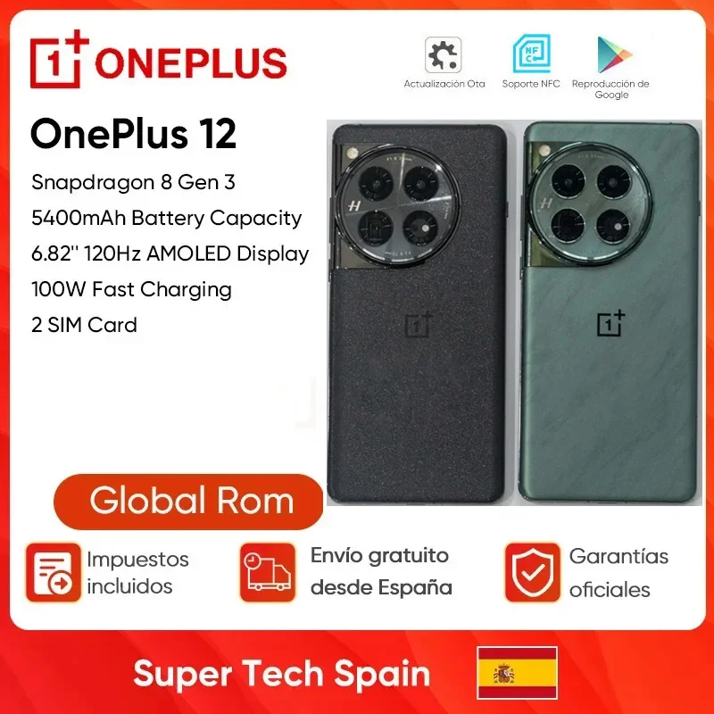 OnePlus 12 5G Global Rom Snapdragon 8 Gen 3 6.82 ''120Hz AMOLED Display 5400mAh batteria 100W ricarica rapida IP65 nuovo originale