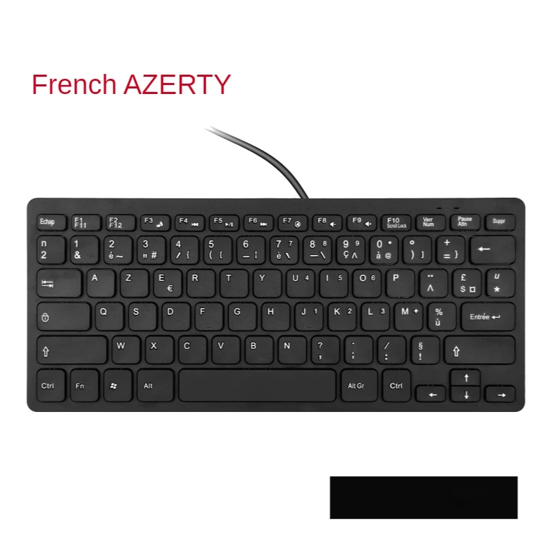 Проводная Мини-Клавиатура Kaypad fo, USB Проводная клавиатура с 78 клавишами, английский/русский/Французский/Испанский/японский/арабский/немецкий язык, для ноутбука