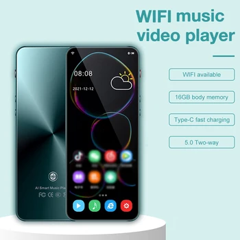 다국어 터치 스크린 와이파이 MP4 비디오 플레이어, 안드로이드 구글 플레이, MP3 음악 스피커, FM 라디오 레코더, 4.8 인치, 16GB