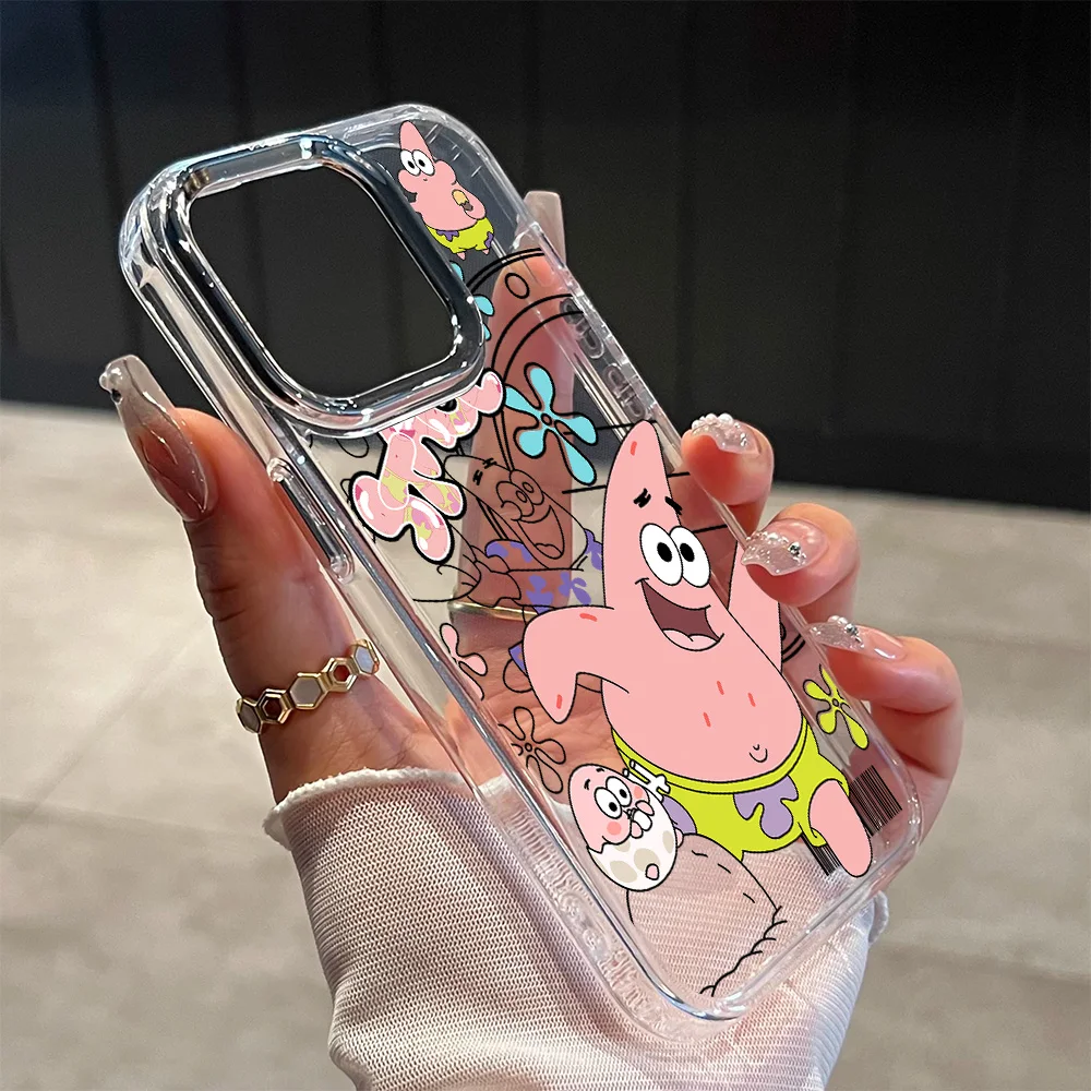 Fun S-SpongeBobs Pinch Butt Phone Case For iPhone 17 16e 16 15 14 13 12 11 mini Pro Max X XR XSMAX 8 7 Air Plus Clear Soft Cover
