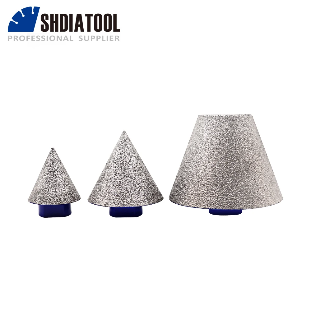 SHDIATOOL 1pc 35/50/75mm M14 Diamond Chamfer Bits Enlarge Shape Bevel Polish Holes Milling Tile Porcelain Ceramics Stone 20 pcs diamond drill grinding bit set with 1 8 inch shank stone carving rotary tools for polishing tile ceramics marble granite