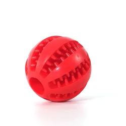 Durable Natural Rubber Chew Ball for Dogs - Interactive Teeth Cleaning Toy (Red)