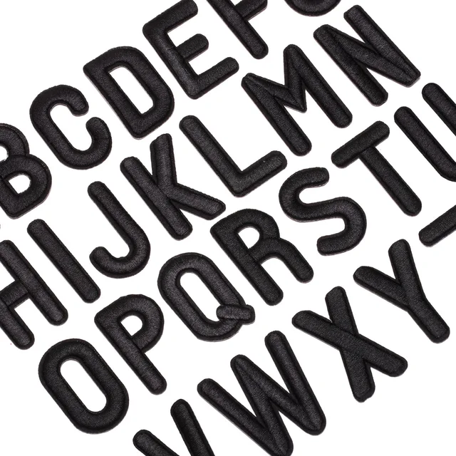 Opstrijkbare letters, 52 stuks, geborduurde letters om op te naaien of
