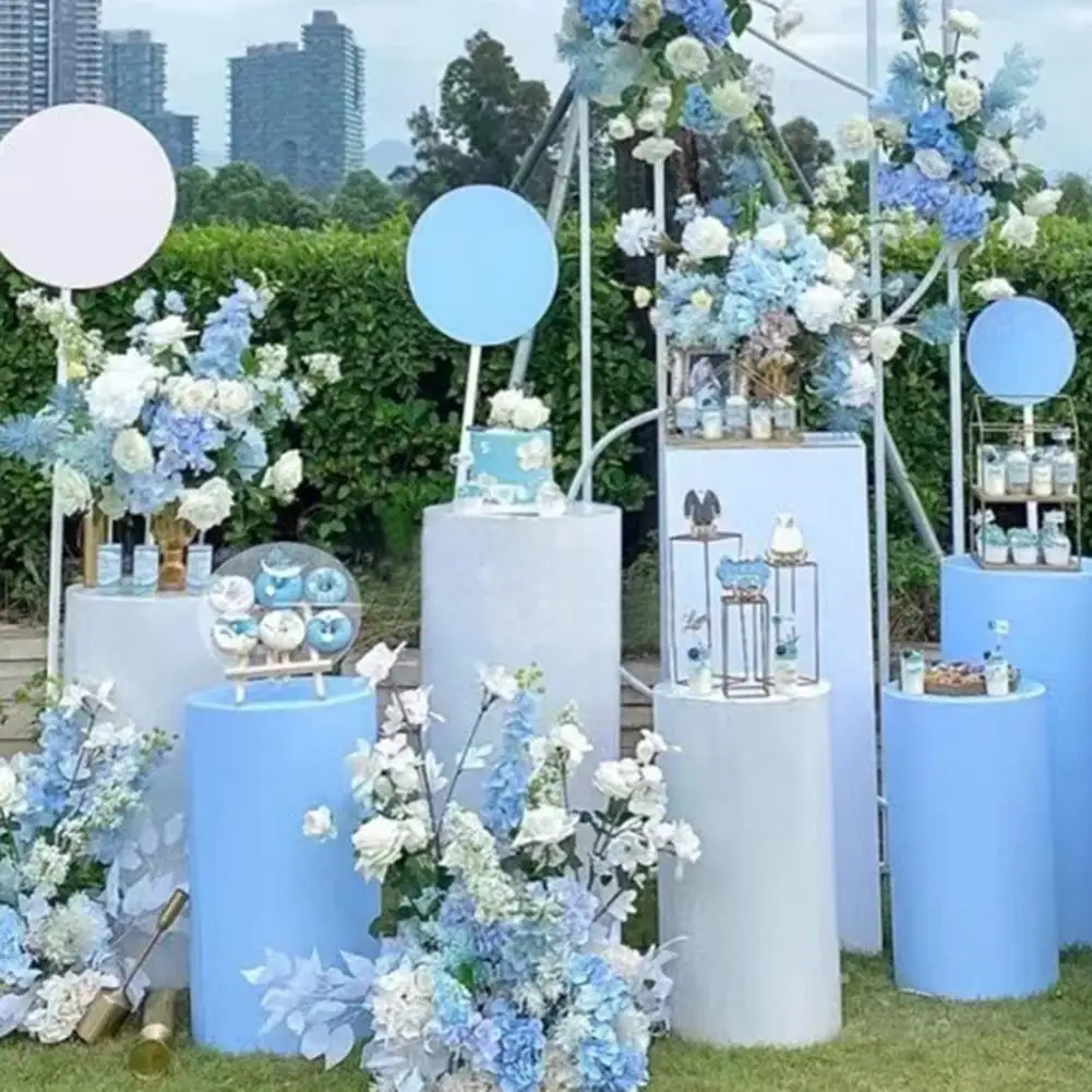 3 Pcs Party Cylinder Pedestal Stand Cover Plinth Pillar Decorative Sleeves Birthday Party Wedding Decor Dessert Party Planner