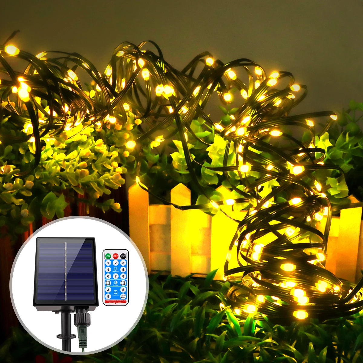 Luci Solari Da Esterno A Forma Di Fiore 50 LED – 7 Metri, 8 Modalità, Impermeabile IP65 – Per Giardino E Alberi