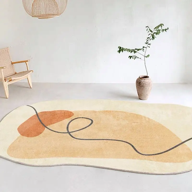 Nordic Style Irregular Fluffy Soft Plush Carpet for Living Room Bedside Rug Heterogonal Bedroom Decor Simple Thicken Mat plush rug decorative carpet plush carpet