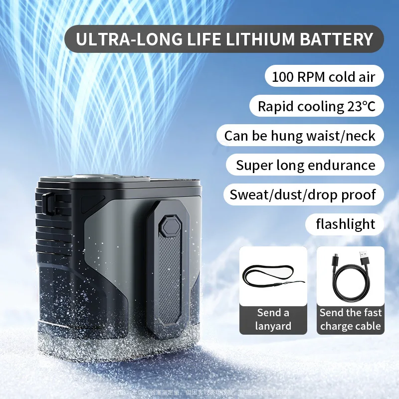 مروحة معلقة على الخصر من Xiaomi 2025، مشبك خصر محم...