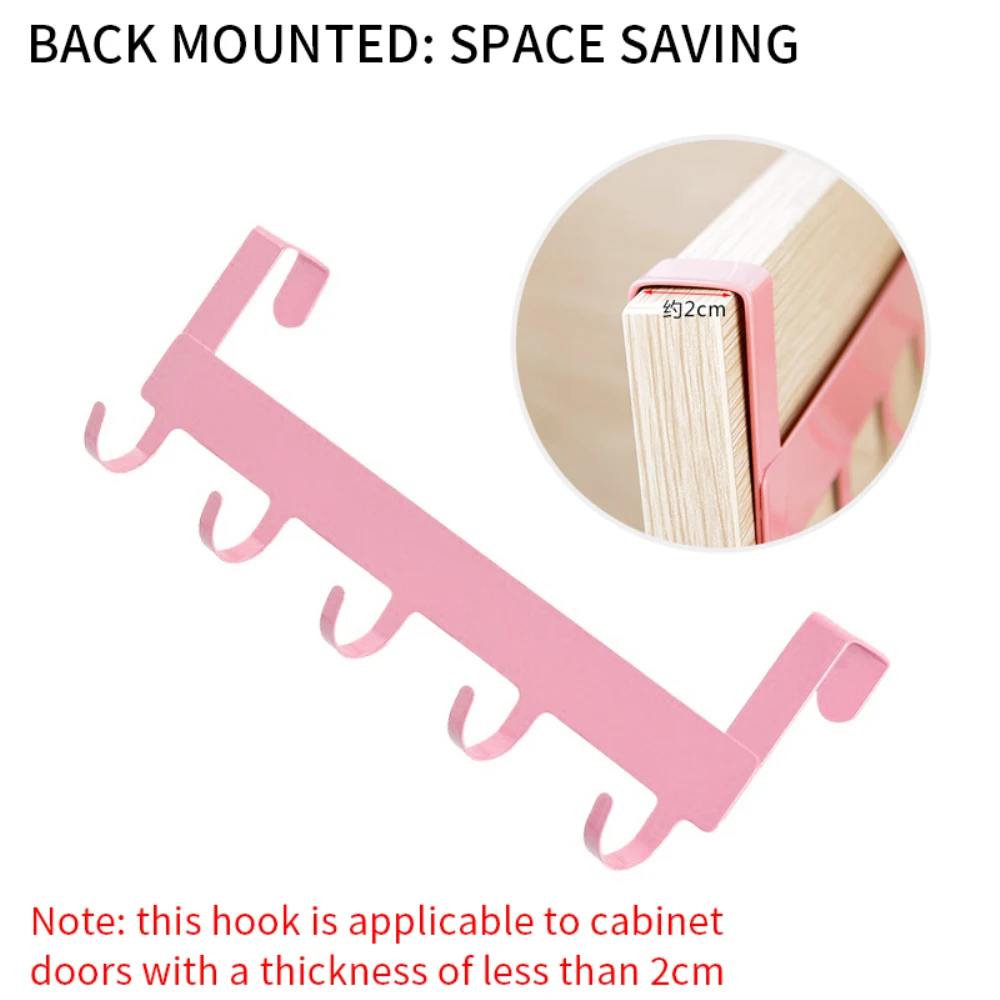 Door Hooks Hook Over The Door 5 Hooks Home Bathroom Organizer Rack Clothes Coat Hat Towel Hanger New Bathroom Kitchen Accessorie storage hook,door hook