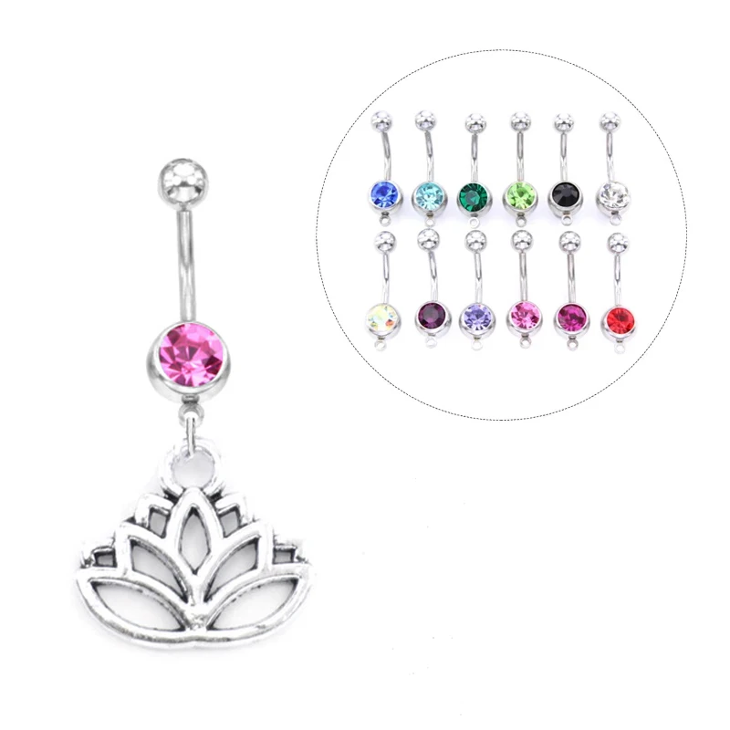1pc Buddha Lotus Belly Rings Fashion Sexy Navel Piercing Body Jewelry