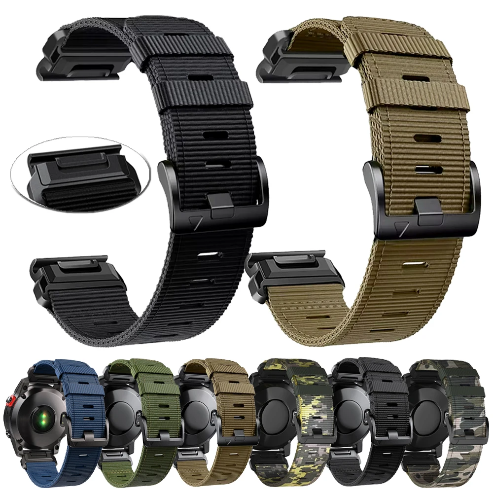 Nylon QuickFit Bracelet - 22mm/26mm Adjustable Strap for Sports and Outdoor Watches