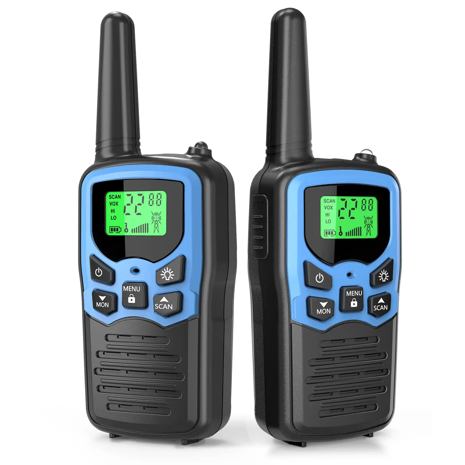 Long Range Walkie Talkies for Adults Two-Way Radios with 22 Channels FRS  VOX Scan LCD Display with LED Flashlight for Field