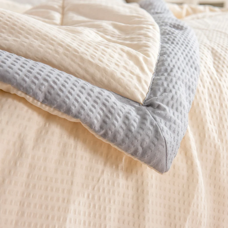 100% Washed Silk Fiber Summer Quilt Relaxing massage Ice Cooling Comforter for Bed Silky Solid Blanket Soft Cool Summer Blanket