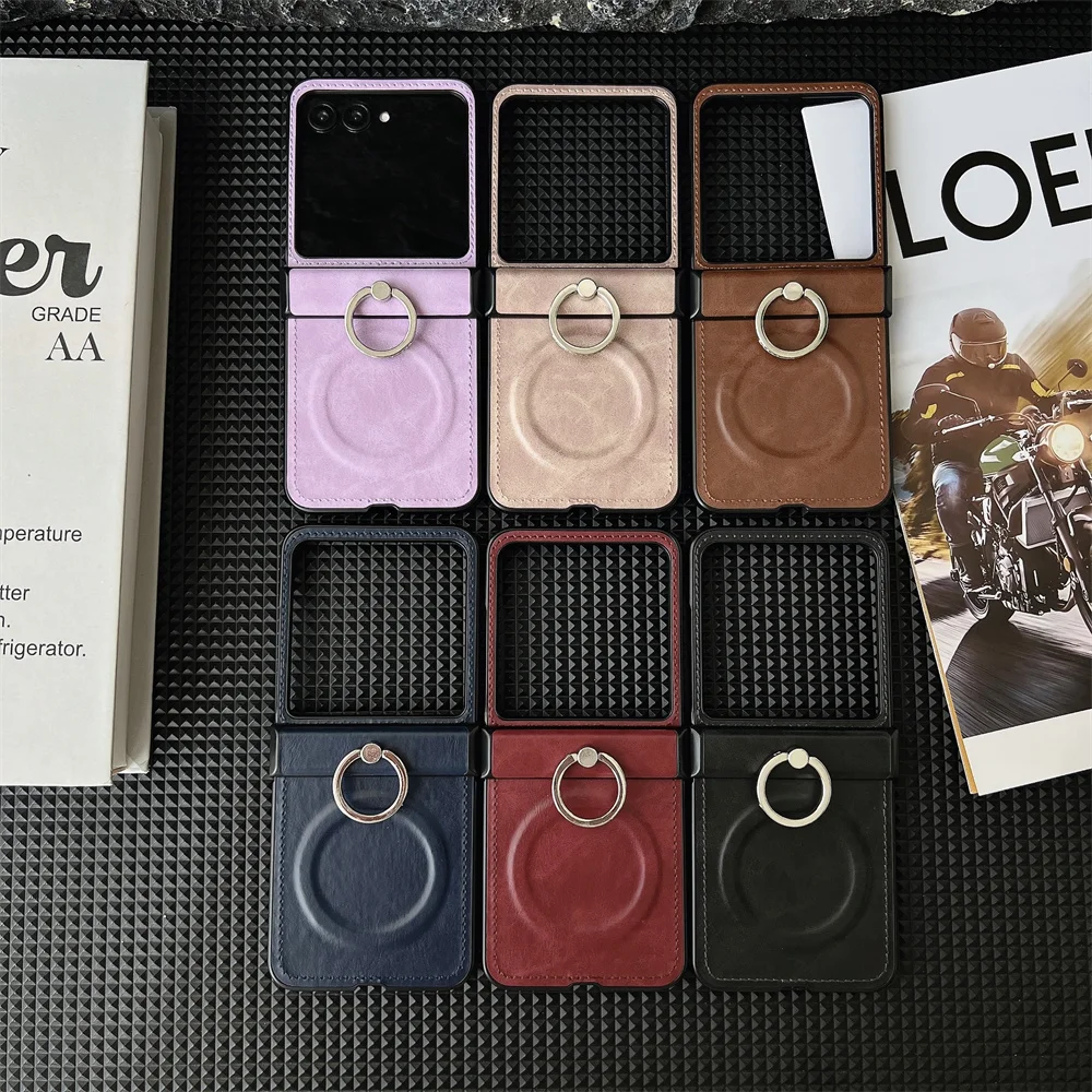 Diamond Ring Bracket Holder Magnetic Phone Case with Full Screen Cover