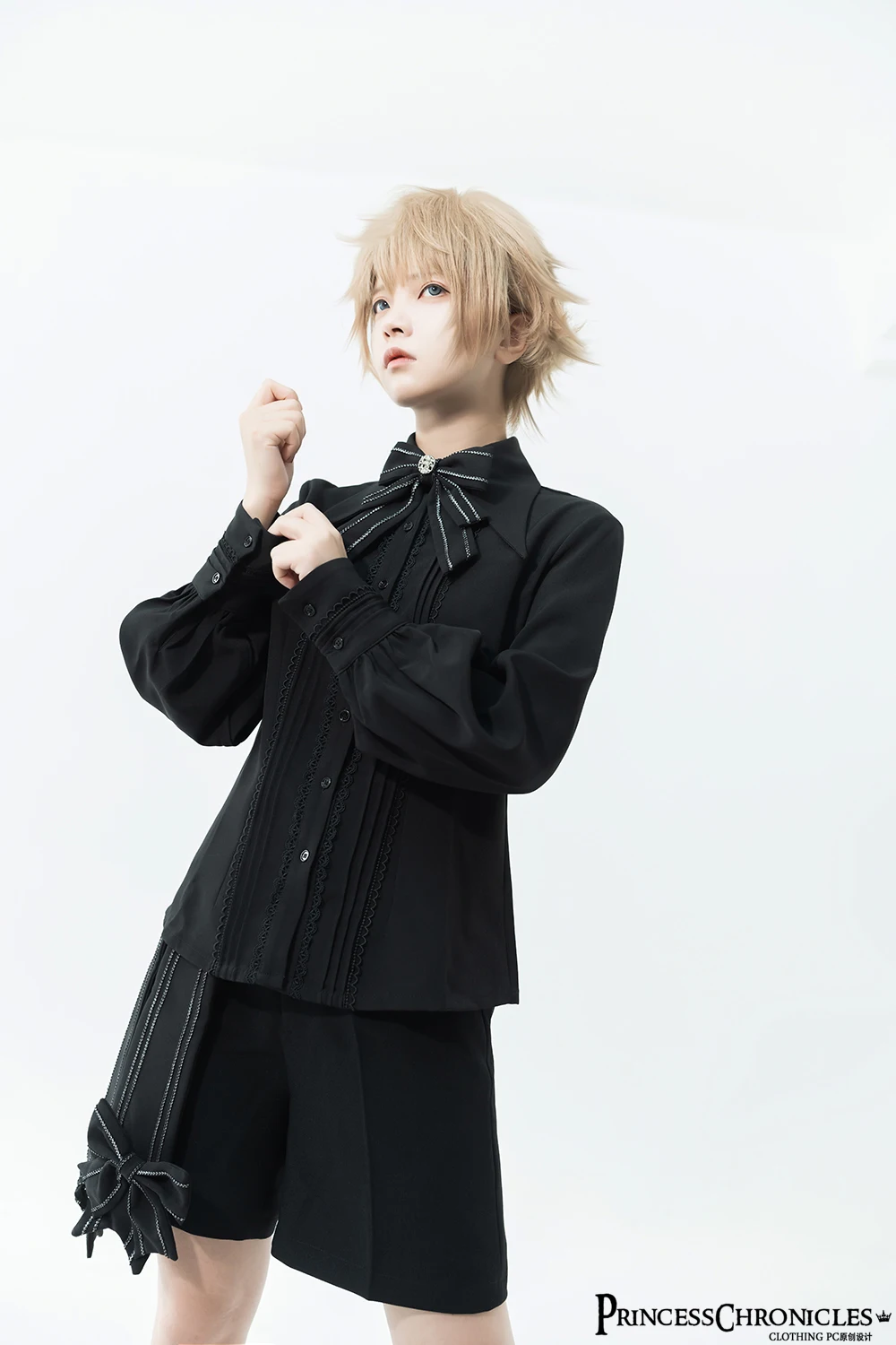 Divine Ouji Lolita Retro Bow Straight Suit Shorts by Princess Chronicles
