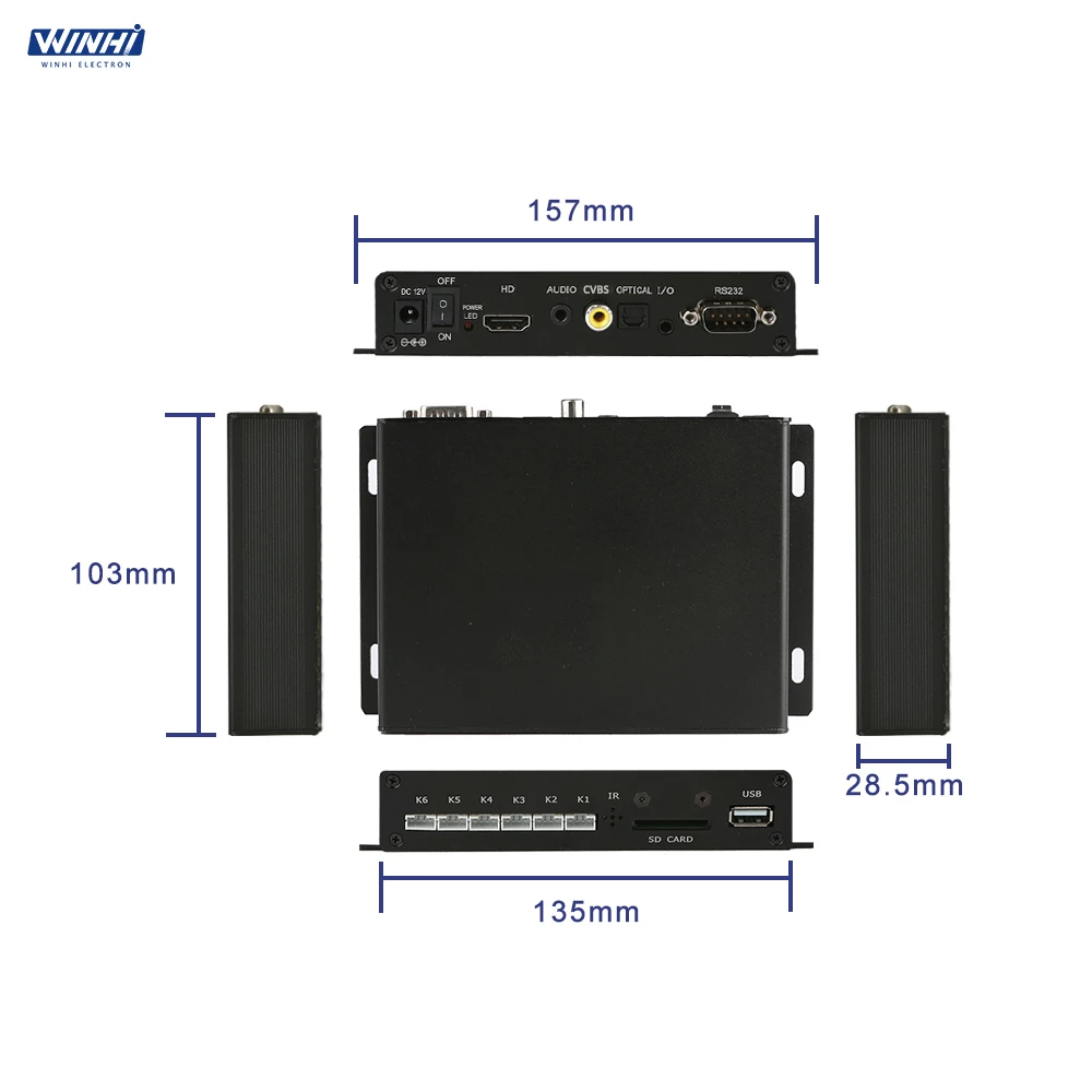 MPC1005 HD 4K HD-MI Out Motion Sensor RS232 Control Optical Audio Output Channel Digital Signage Media Player Box