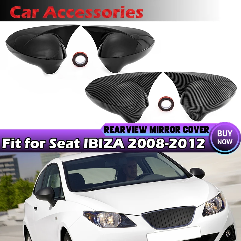 

2 шт., колпачки на боковые зеркала заднего вида для Seat Leon MK2 1P Ibiza MK4 6J Exeo 3R 2008-2017