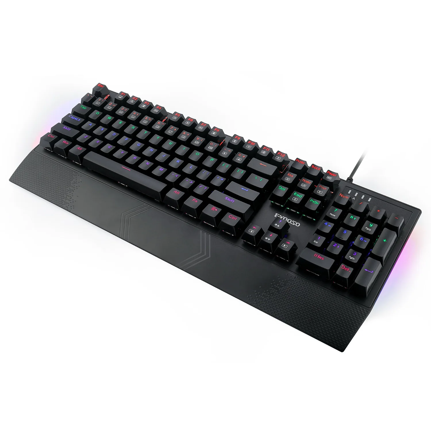 

Multiple color rainbow LED backlit USB wired mechanical feeling PC laptop gaming keyboard