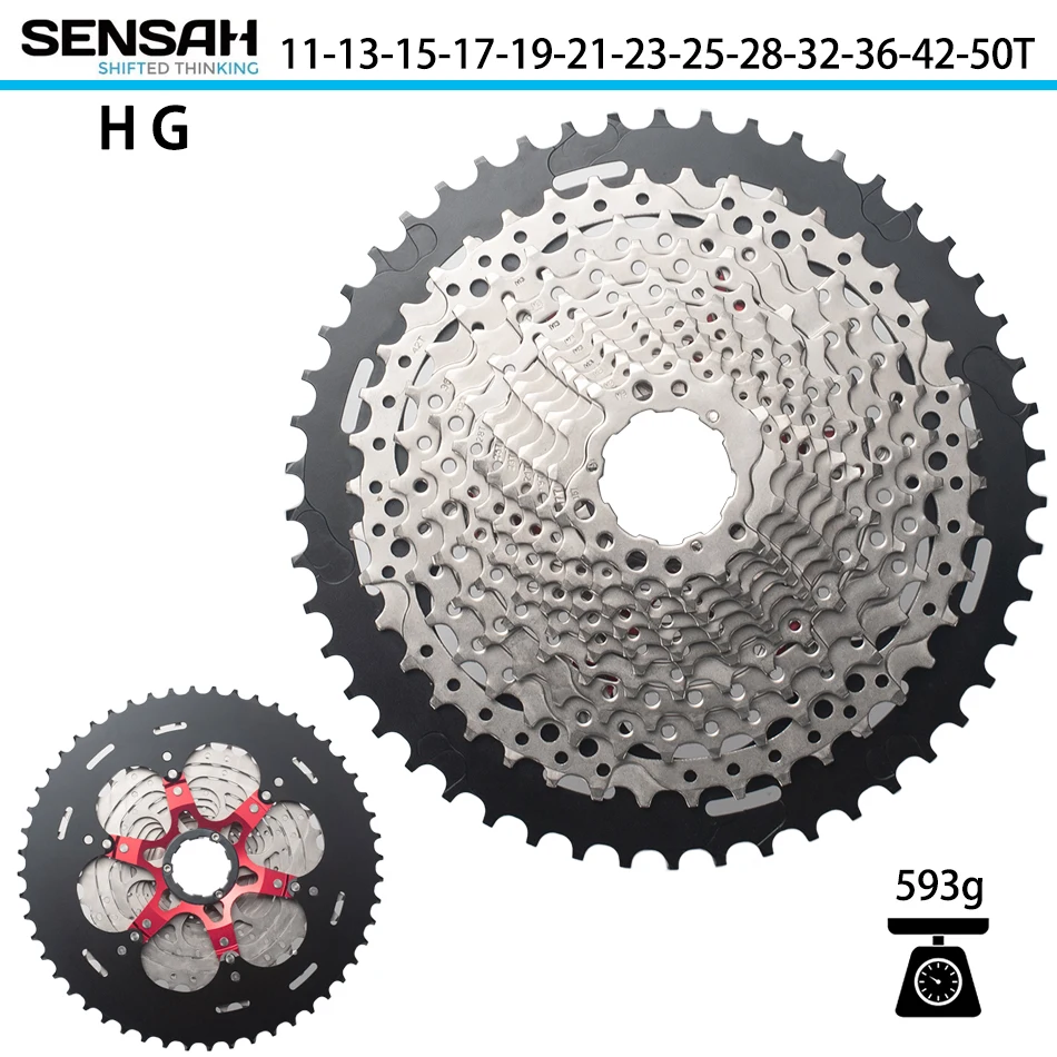 Sensah 13-Gang-HG-Kassette – 11 – 46/50/52 Zähne, ultraleichte MTB-Antriebsstrangkomponente mit großer Reichweite – Detail 6
