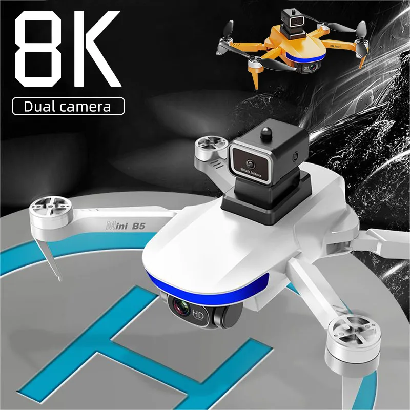 

2023 B5 Mini Drone 4K 8K Dual HD Camera Obstacle Avoidance Optical Flow Positioning Brushless RC Dron Foldable Quadcopter Toys