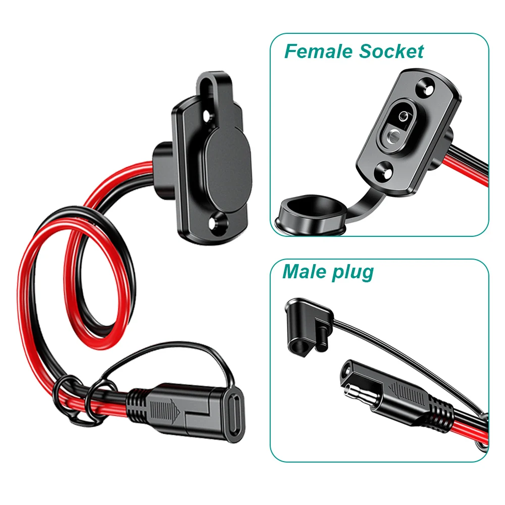 

12-36V SAE Cable Solar Wire Extension Copper Wire Male Plug To Female Socket Cell Connection Transfer For Vehicle Tools