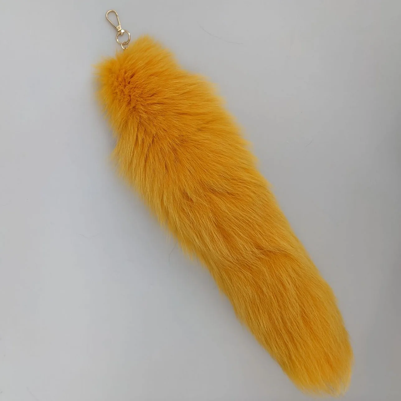 Luxurious Natural Fox Fur Tail Keychain - Chic Y2K Fashion Accessory, 40 cm