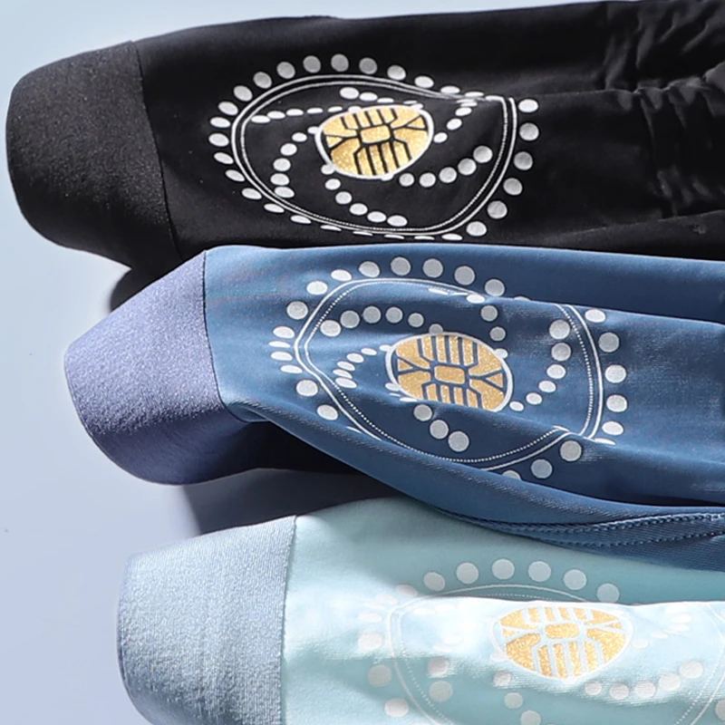 3pcs Ice Silk Men Underwear Boxer 5A Antibacterial Breathable Men Panties Underpants Sexy Seamless Hollow Man Boxer Shorts