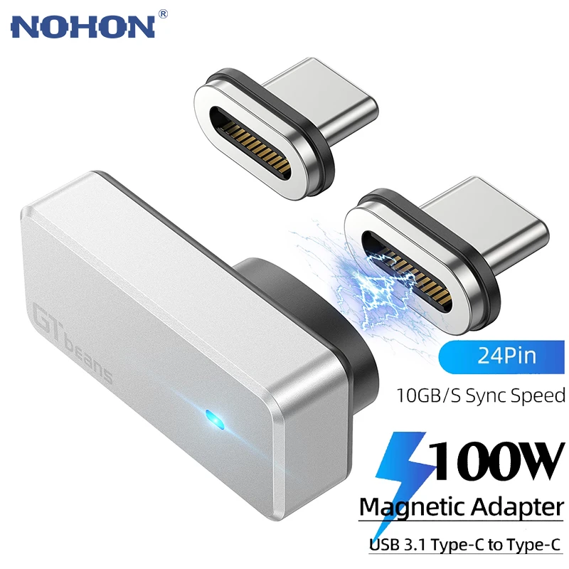 Usb 3 1 C Магнитный адаптер 100 Вт Тип кабель для Usbc 24-Pin 10Gbs передачи данных 4K видео