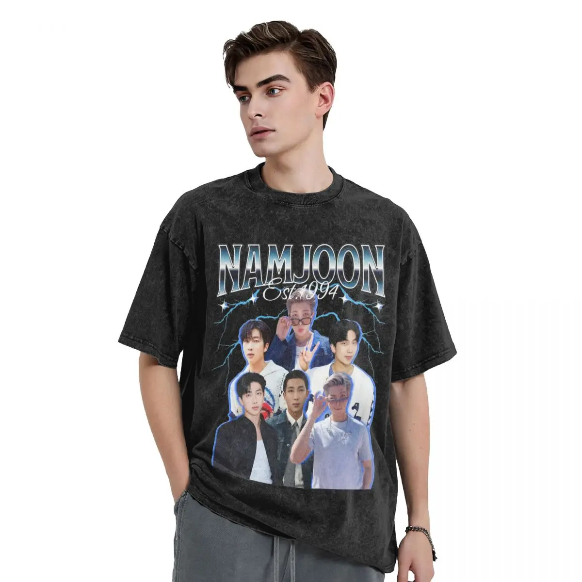 [PARAGRAPH]★韓国大人気★MINI NOBODY OWNS T-Shirts Oversized Washed T-Shirt Namjoon Korean Rapper Simple T