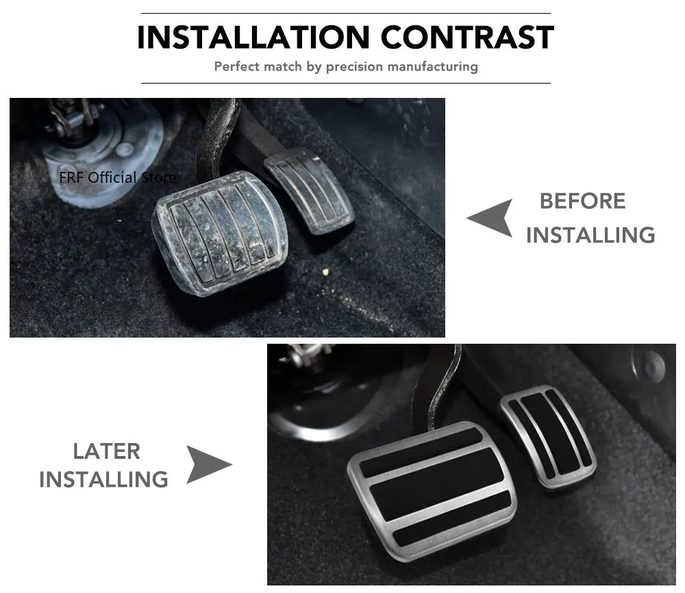 Stainless Steel Car Foot Pedals Accelerator Brake No Drilling Non-slip Pedal Cover for Peugeot 308 308S I II III T7 T9 2007~