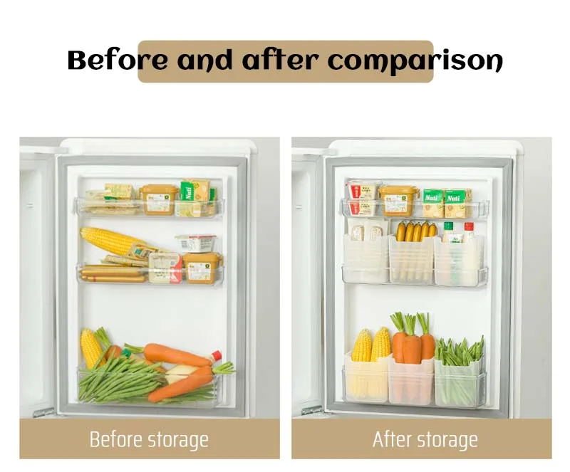 Deals！Loyerfyivos Refrigerator Organizer Box Fridge Side Door