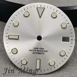 Luxury Multi-Color Luminous Date Window Aseptic Dial for Automatic Movement Watches (Silver Gold)