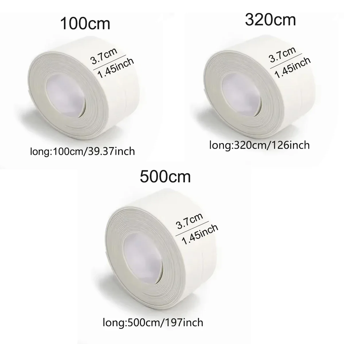 1 Roll of Waterproof White PVC Self-Adhesive Tape - Perfect for Bathroom, Sink & Kitchen - Super Strong Stickiness!
